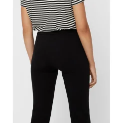 Pantalon Flared Fit Taille moyenne noir en viscose