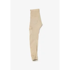 Pantalon garçon, Patos tapered arqué beige blanc en coton