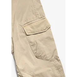 Pantalon garçon, Patos tapered arqué beige blanc en coton