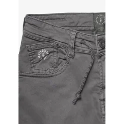 Pantalon garçon, Tobati tapered arqué anthracite gris en coton