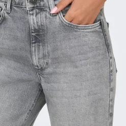 Pantalon Jean Taille Haute ONLJUICY - Gris en coton Zara