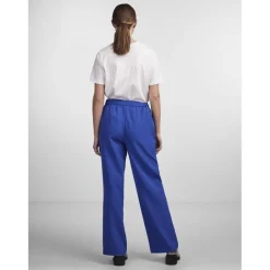 Pantalon loose fit taille élastiquée bleu