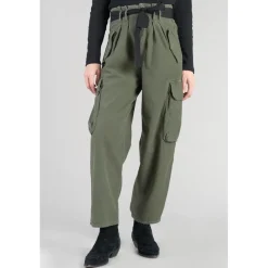 Pantalon loose, large AMBROISE vert en coton