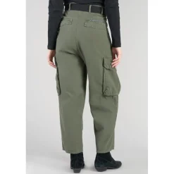 Pantalon loose, large AMBROISE vert en coton