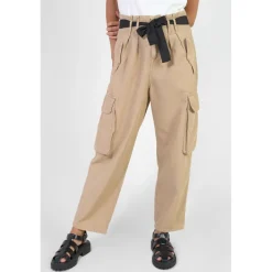 Pantalon loose, large AMBROISE beige en coton Lyra