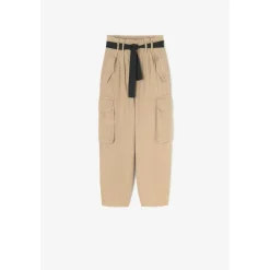 Pantalon loose, large AMBROISE beige en coton Lyra