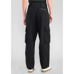 Pantalon loose, large AMBROISE noir Mia en coton