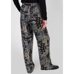 Pantalon loose, large BULBIZA noir Xia en viscose
