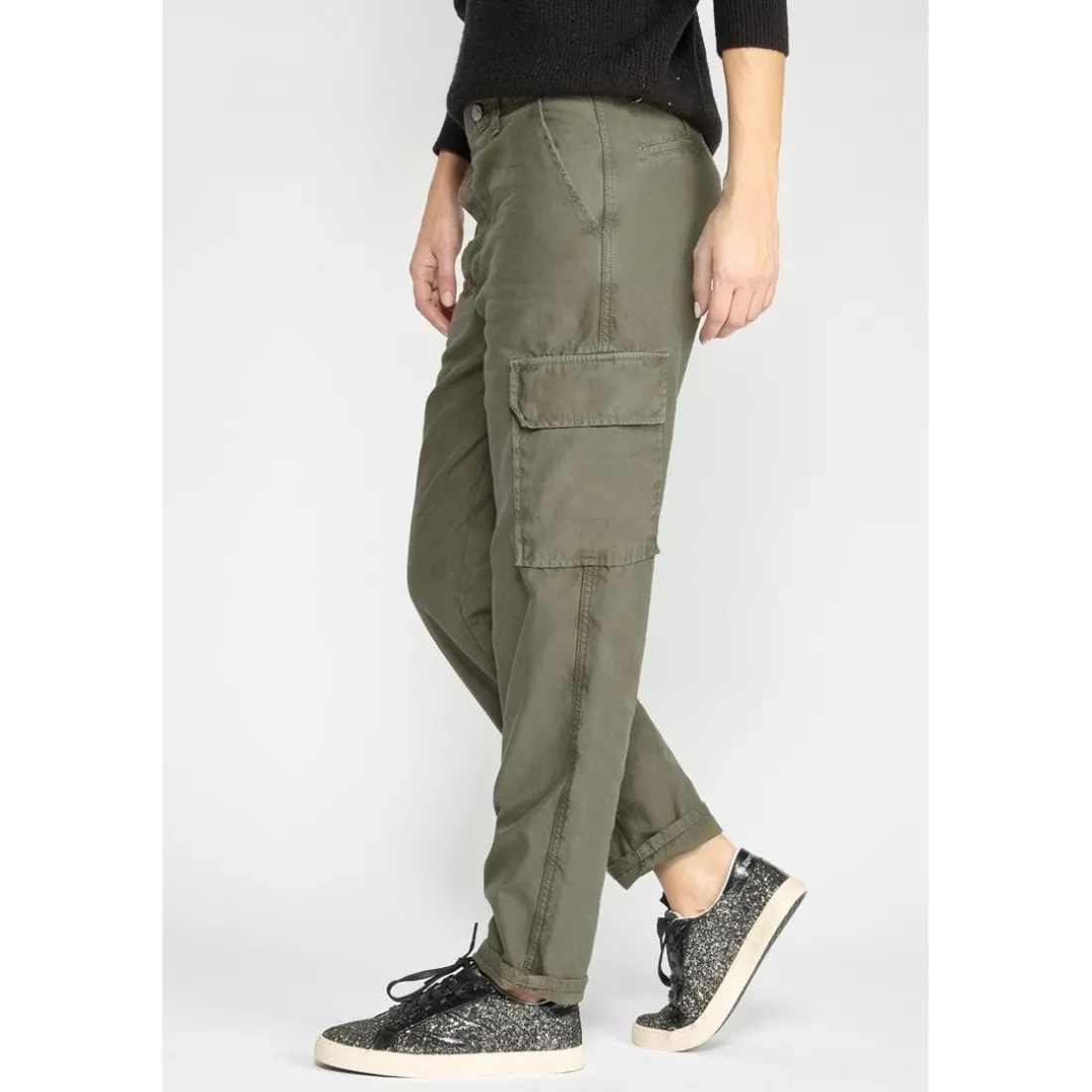 Pantalon loose, large COSYARMY vert en coton