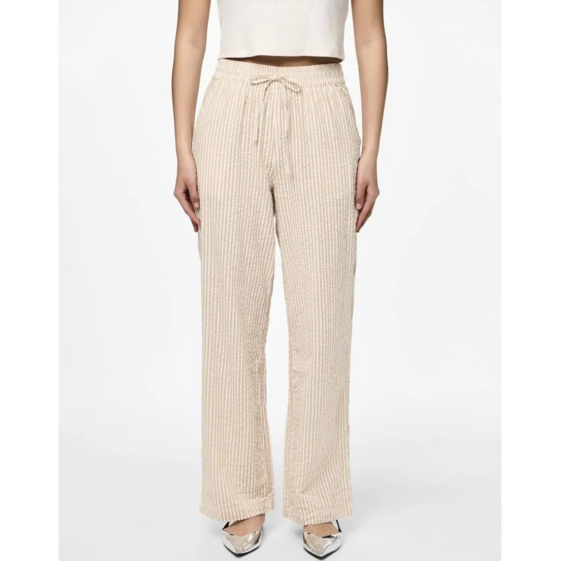 Pantalon loose string en coton Sally beige Quin