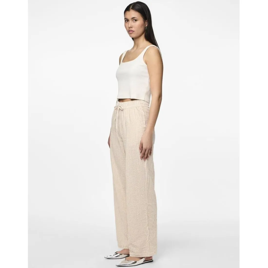 Pantalon loose string en coton Sally beige Quin