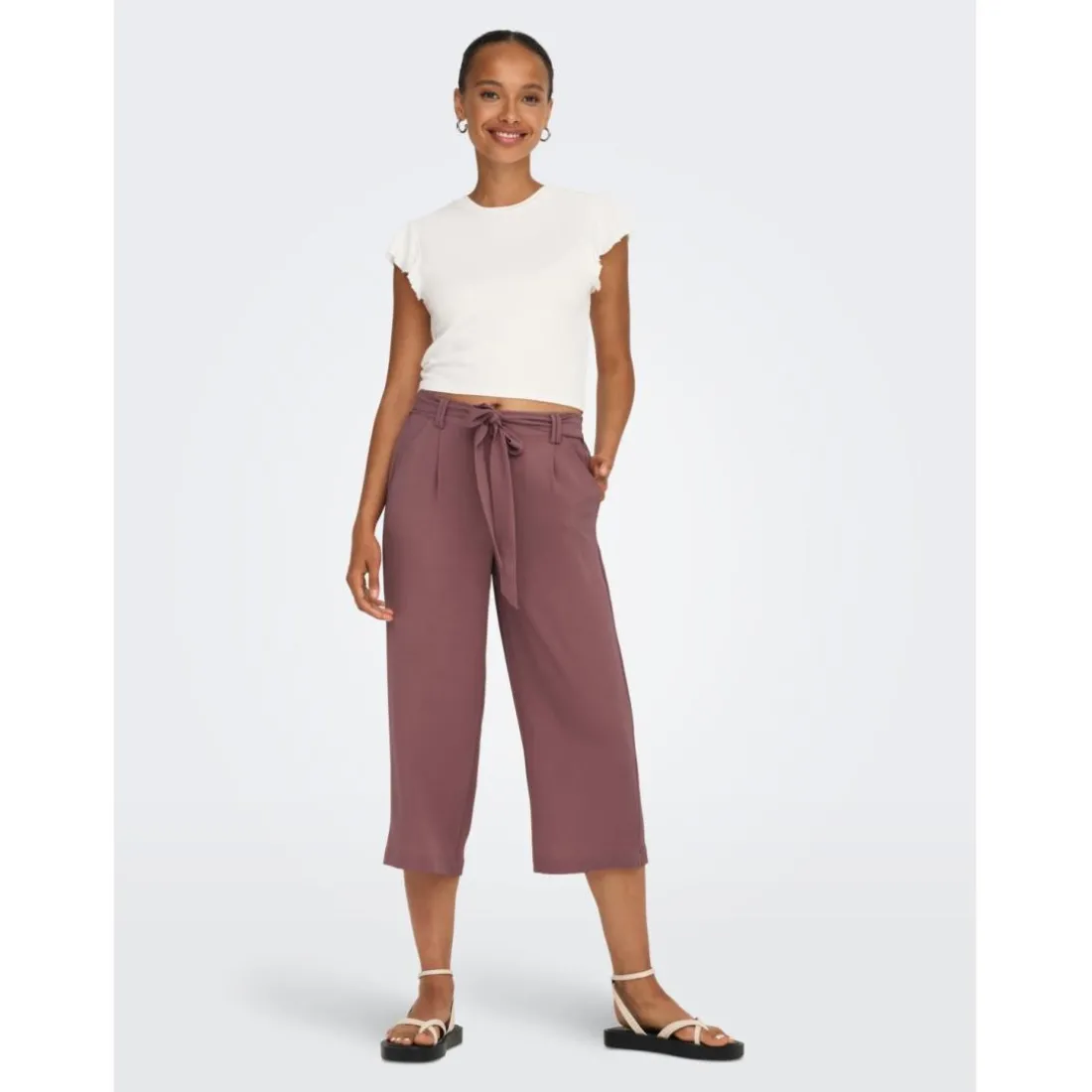 Pantalon palazzo rose foncé Lily