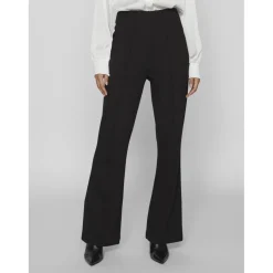 Pantalon regular fit noir en viscose