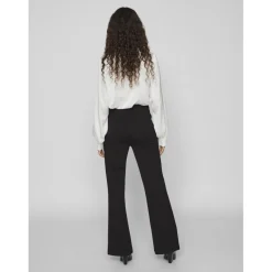 Pantalon regular fit noir en viscose
