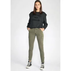 Pantalon slim ARMY marron en coton