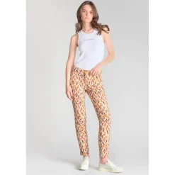 Pantalon slim DYLI MAY fauve jaune en coton Nea