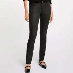 Pantalon slim femme Morgan noir en coton
