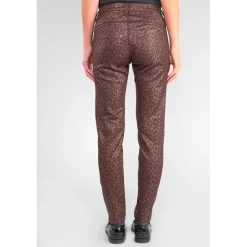 Pantalon slim FLEXO marron Gaia en coton