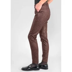 Pantalon slim FLEXO marron Gaia en coton