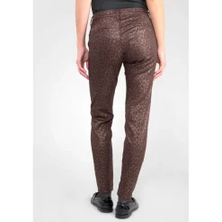 Pantalon slim FLEXO marron Gaia en coton