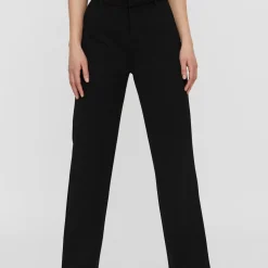 Pantalon Straight Fit Taille moyenne Pleine longueur noir Zadie