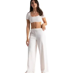 Pantalon taille haute blanc