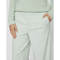 Pantalon taille haute jambe ample Varone vert Luna