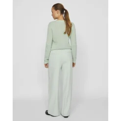 Pantalon taille haute jambe ample Varone vert Luna