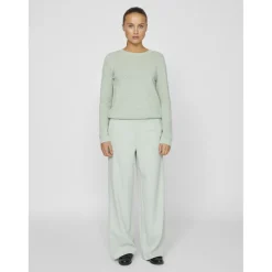Pantalon taille haute jambe ample Varone vert Luna