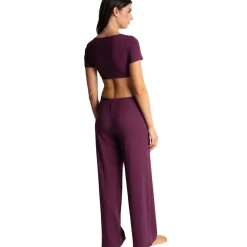 Pantalon taille haute violet