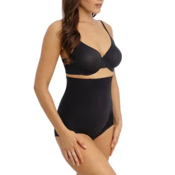Panties sculptant Taille Haute - Noir INES SECRET en nylon