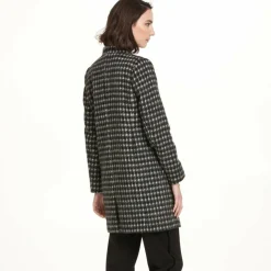 Pardessus masculin imprimé pied de coq femme 3 SUISSES Collection - Noir en laine