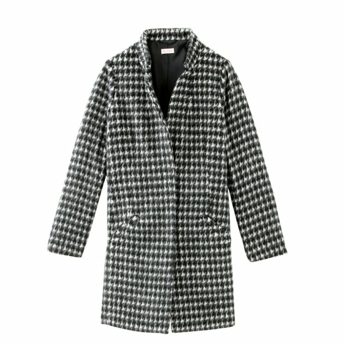 Pardessus masculin imprimé pied de coq femme 3 SUISSES Collection - Noir en laine