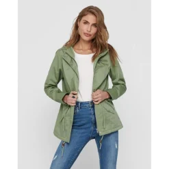 Parka Capuche Mancherons vert
