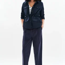 Parka femme bleu en coton