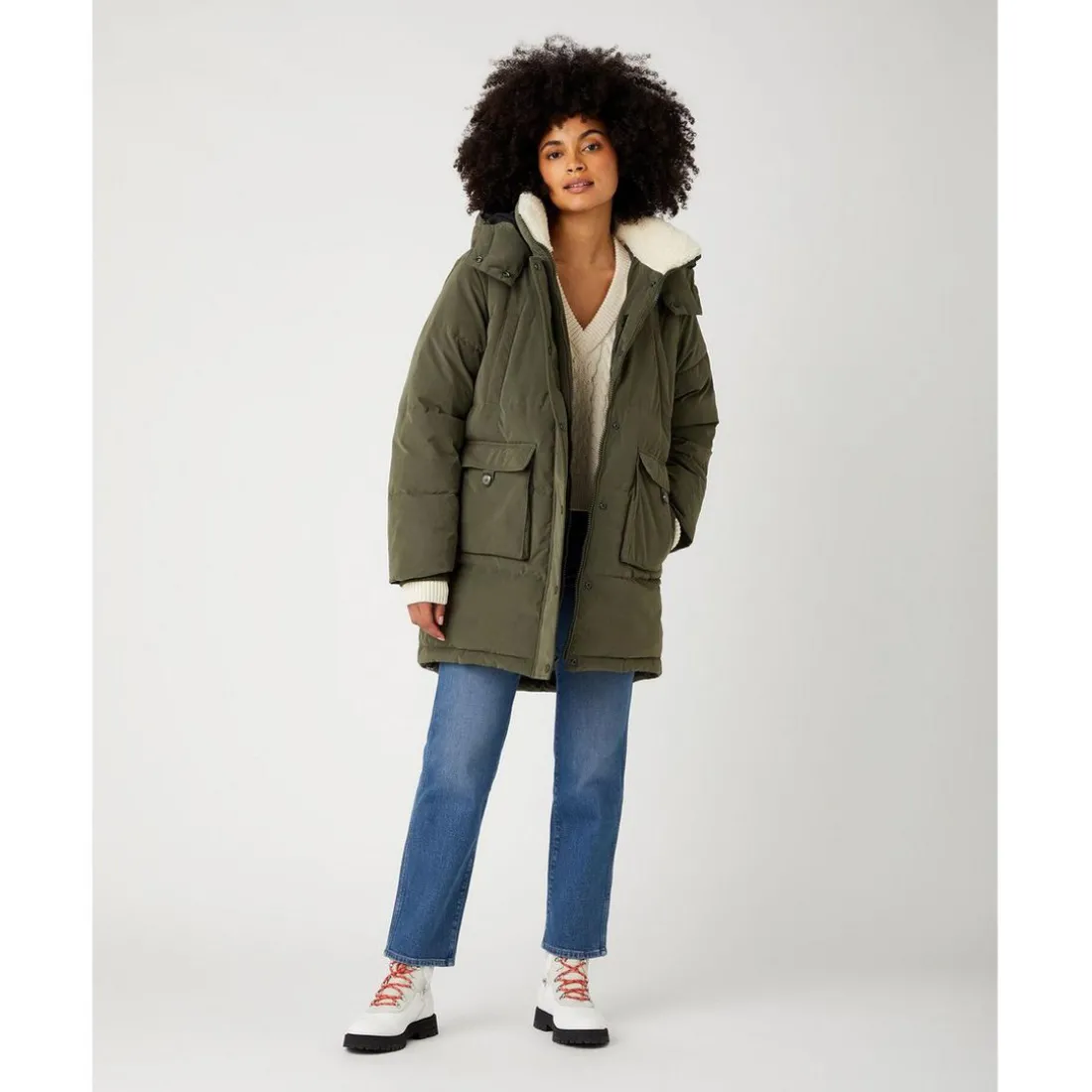 Parka Femme Long Parka kaki