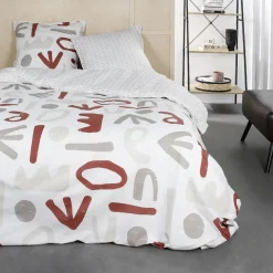 Parure de lit 2 personnes Coton 57 Fils Lola