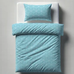 Parure de lit coton JEHAUT - bleu clair