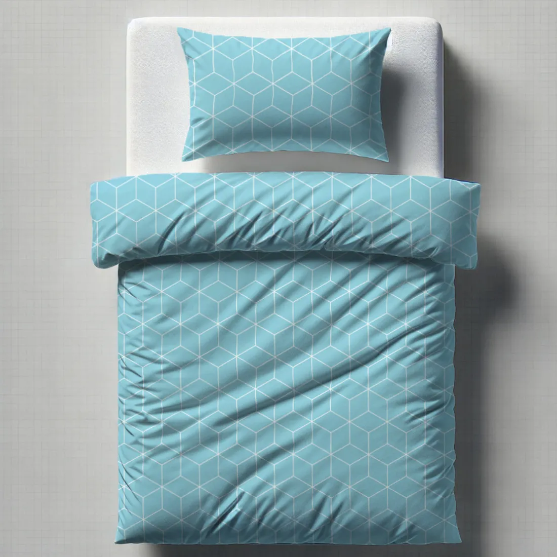 Parure de lit coton JEHAUT - bleu clair