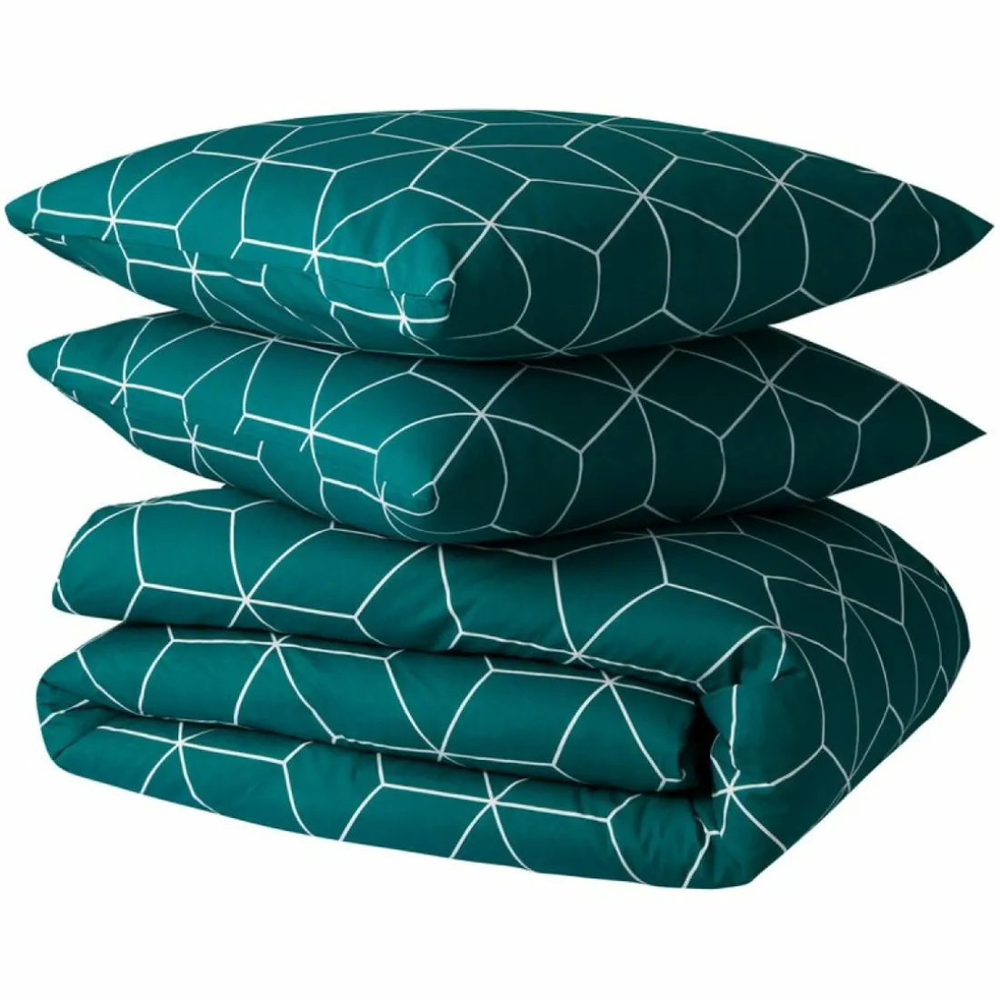 Parure de lit coton JEHAUT - vert émeraude