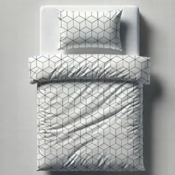 Parure de lit coton JEHAUT - blanc/noir