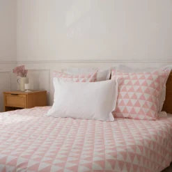 Parure de lit en Coton LORENZ- Rose/Blanc