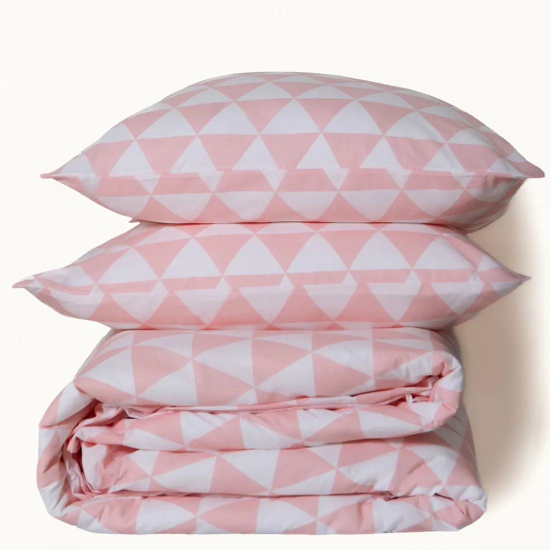 Parure de lit en Coton LORENZ- Rose/Blanc