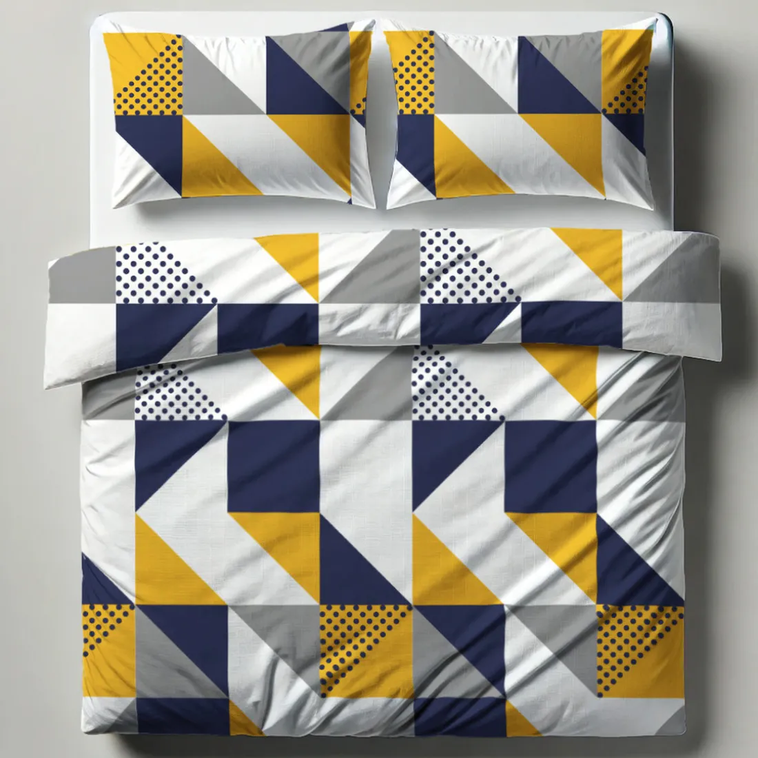 Parure de lit en coton TRIGONE - Bleu