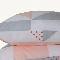 Parure de lit en coton TRIGONE - Rose