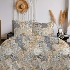 Parure de lit Housse de couette +2Taies 240X220 BORNEO beige
