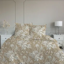 Parure de lit Housse de couette +2Taies 240X220 VERSAILLES beige