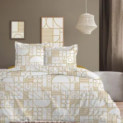 Parure de lit Housse de couette +2Taies 240X220 OSLO ocre