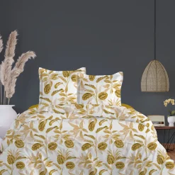 Parure de lit Housse de couette +2Taies 240X220 COLORADO ocre