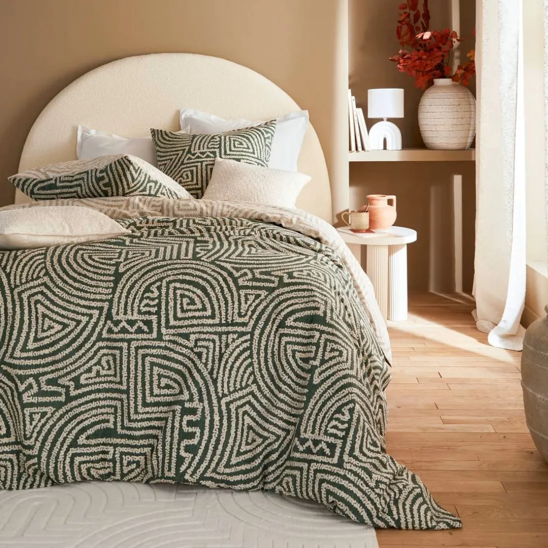 Parure de lit imprimée Naya 240x220cm - vert